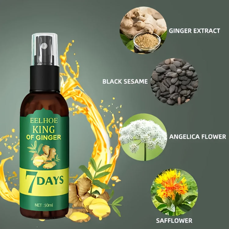 Ginger Hair Oil and Biotin Hair Essence, 7-Day Ginger Nourishing Scalp Massage for All Hair Types, Perfect Valentine&