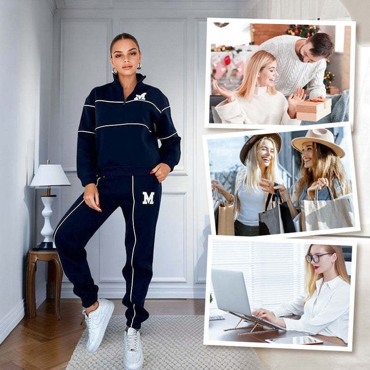 Womens 2 Piece Outfits Lounge Hoodless Pullover Sweatshirt Sweatsuit Sets Sweatshirt Baggy Fashion Sweatpants With Pockets - Lifestil. www.Lifestil.net
