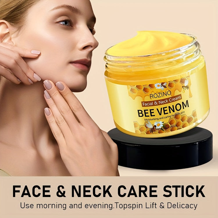 ROZINO Bee Venom Face & Neck Cream, 150g - Hypoallergenic, Moisturizing & Firming, Brightens Skin Tone, Smoothens Skin Texture, Anti-Wrinkle Skincare for Dry Skin, with Honey, Aloe Vera & Chamomile, for All Skin Types, Revita - Lifestil. www.Lifestil.net