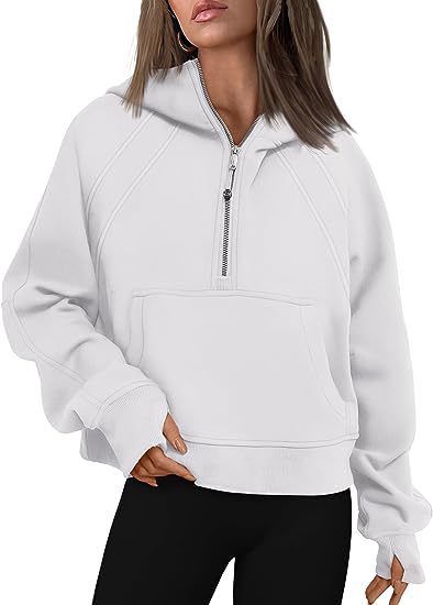 Zipper Hoodies Sweatshirts With Pocket Loose Sport Tops Long Sleeve Pullover Sweaters Winter Fall Outfits Women Clothing - Lifestil. www.Lifestil.net