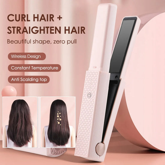 Hair Straightener Cordless Usb Hair Straightener Mini Ceramics Hair Curler 3 Constant Temperature Portable Flat Iron For Travel - Lifestil. www.Lifestil.net