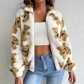 Fashion Style Bear Printed Furry Fleece - Lifestil. www.Lifestil.net