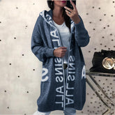 Fashion Style Cardigan Hooded Knitted Women&