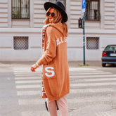 Fashion Style Cardigan Hooded Knitted Women&