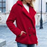 Loose Lapel Fluffy Coat Winter Button Jacket Cardigan - Lifestil. www.Lifestil.net
