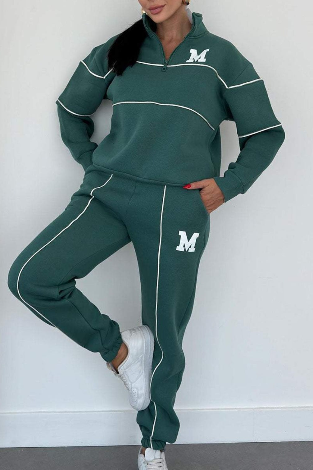 Womens 2 Piece Outfits Lounge Hoodless Pullover Sweatshirt Sweatsuit Sets Sweatshirt Baggy Fashion Sweatpants With Pockets - Lifestil. www.Lifestil.net