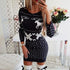 Long sleeve crew neck Christmas print sexy dress - Lifestil. www.Lifestil.net