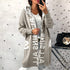 Fashion Style Cardigan Hooded Knitted Women&