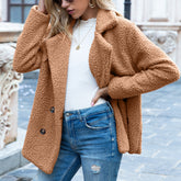 Loose Lapel Fluffy Coat Winter Button Jacket Cardigan - Lifestil. www.Lifestil.net