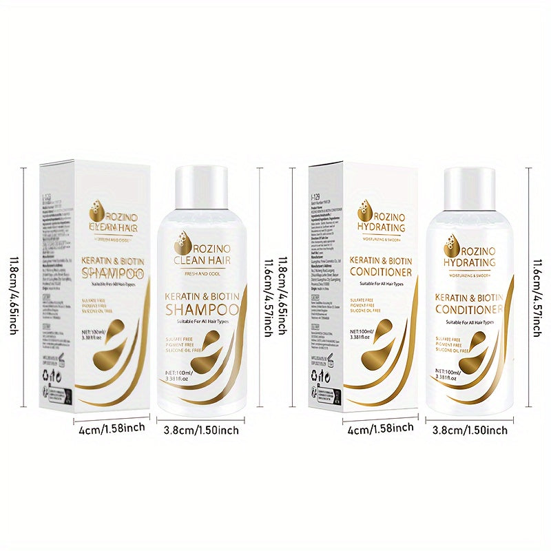 Instant & Protection for All Hair Types, Keratin & Biotin Volumizing Shampoo and Conditioner Set – Deep Nourishment, Smoothing, Strengthening Roots with Heat-Protective Keratin Essence, Healthy Hair Care - Lifestil. www.Lifestil.net