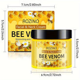 ROZINO Bee Venom Face & Neck Cream, 150g - Hypoallergenic, Moisturizing & Firming, Brightens Skin Tone, Smoothens Skin Texture, Anti-Wrinkle Skincare for Dry Skin, with Honey, Aloe Vera & Chamomile, for All Skin Types, Revita - Lifestil. www.Lifestil.net