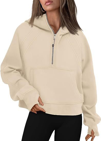 Zipper Hoodies Sweatshirts With Pocket Loose Sport Tops Long Sleeve Pullover Sweaters Winter Fall Outfits Women Clothing - Lifestil. www.Lifestil.net