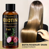 2pcs*100g Biotin Rosemary Onion Trio Shampoo & Conditioner Set, with Plant Keratin and Argan Oil Core Ingredients, Rich Lather for Easy Rinse, Removes Loose Dandruff, Strengthens Hair, Repairs Split Ends, Restores Dry/Damaged - Lifestil. www.Lifestil.net