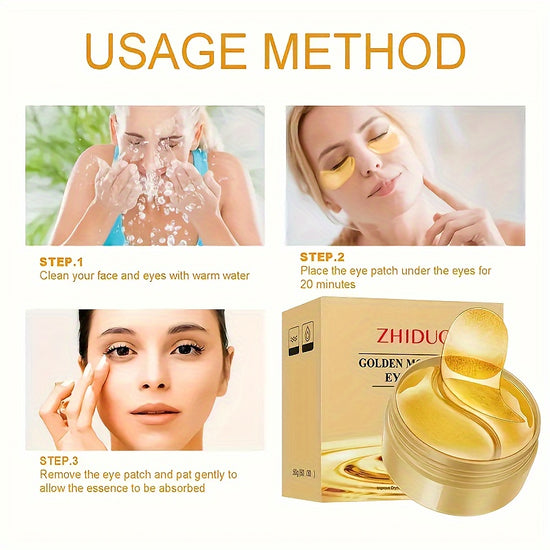 60pcs Golden Firming Eye Patches - Hydrating & Nourishing - Lifestil. www.Lifestil.net