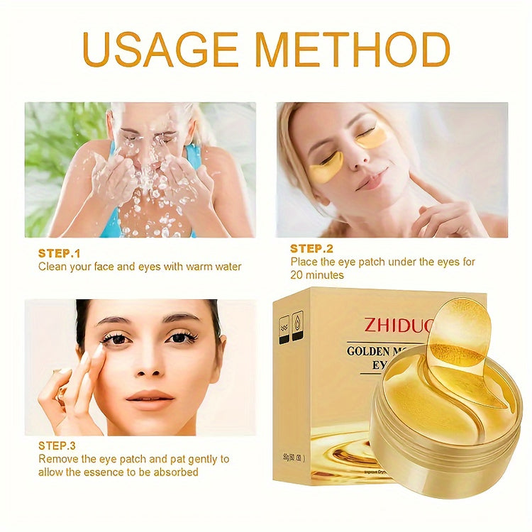 60pcs Golden Firming Eye Patches - Hydrating & Nourishing - Lifestil. www.Lifestil.net