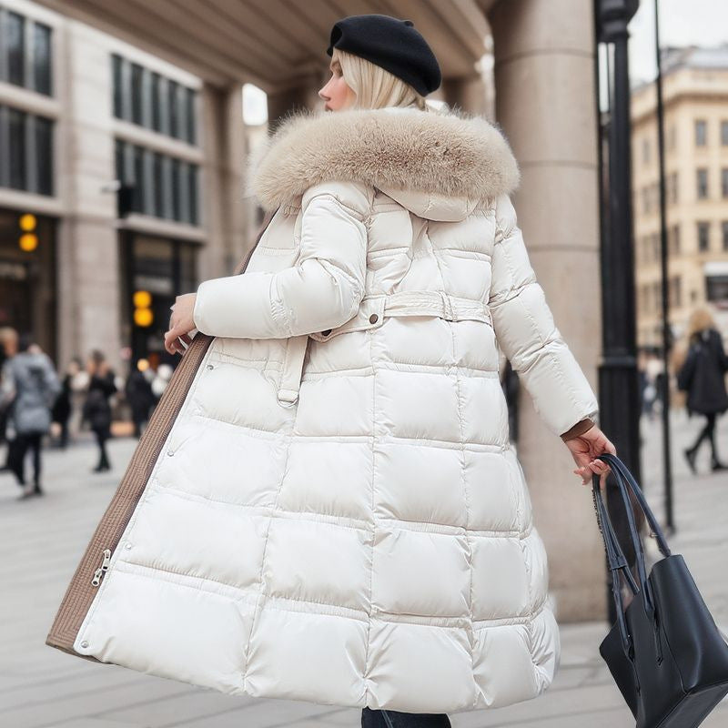 Winter Long Jacket with Fur Hood