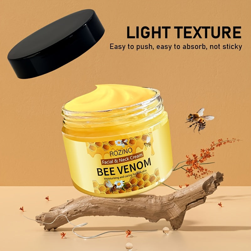 ROZINO Bee Venom Face & Neck Cream, 150g - Hypoallergenic, Moisturizing & Firming, Brightens Skin Tone, Smoothens Skin Texture, Anti-Wrinkle Skincare for Dry Skin, with Honey, Aloe Vera & Chamomile, for All Skin Types, Revita - Lifestil. www.Lifestil.net