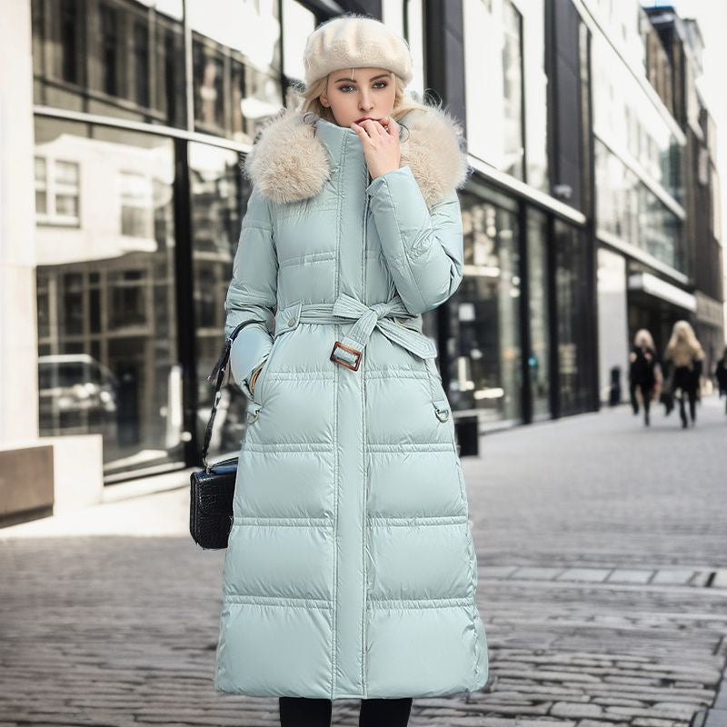 Winter Long Jacket with Fur Hood