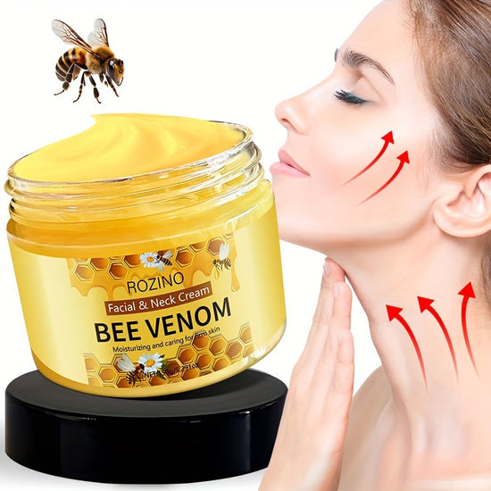 ROZINO Bee Venom Face & Neck Cream, 150g - Hypoallergenic, Moisturizing & Firming, Brightens Skin Tone, Smoothens Skin Texture, Anti-Wrinkle Skincare for Dry Skin, with Honey, Aloe Vera & Chamomile, for All Skin Types, Revita - Lifestil. www.Lifestil.net