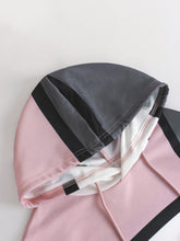 Long Sleeve Color Block Hoodie & Drawstring Pants Outfits