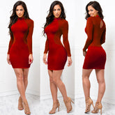 Fashion Style Long Sleeved Round Neck Mesh Stitching Dress - Lifestil. www.Lifestil.net