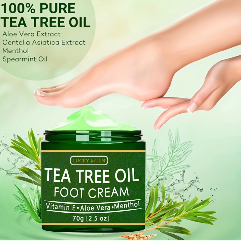 Foot cream with tea tree oil LUCKY MUSN Vitamin E Aloe Vera; Honey; Chamomile; Arnica; - Lifestil. www.Lifestil.net