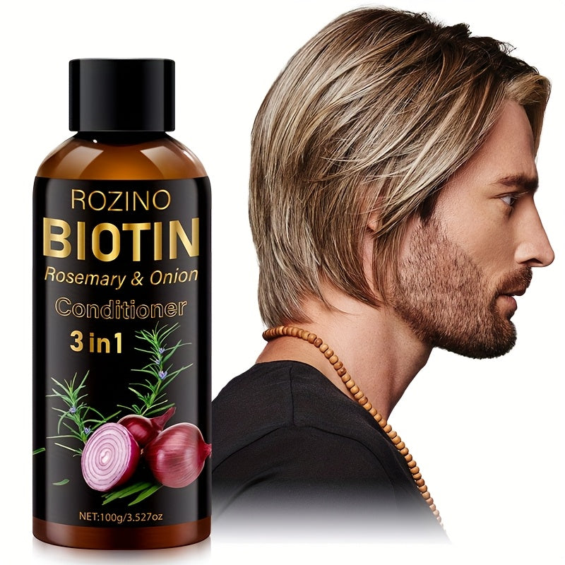 2pcs*100g Biotin Rosemary Onion Trio Shampoo & Conditioner Set, with Plant Keratin and Argan Oil Core Ingredients, Rich Lather for Easy Rinse, Removes Loose Dandruff, Strengthens Hair, Repairs Split Ends, Restores Dry/Damaged - Lifestil. www.Lifestil.net