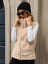 Cardigan Zipper Loose Diamond Lattice Coat Plush Vest