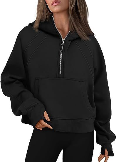 Zipper Hoodies Sweatshirts With Pocket Loose Sport Tops Long Sleeve Pullover Sweaters Winter Fall Outfits Women Clothing - Lifestil. www.Lifestil.net