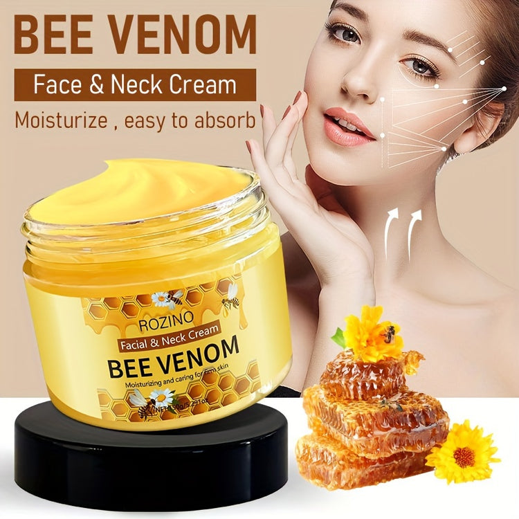 ROZINO Bee Venom Face & Neck Cream, 150g - Hypoallergenic, Moisturizing & Firming, Brightens Skin Tone, Smoothens Skin Texture, Anti-Wrinkle Skincare for Dry Skin, with Honey, Aloe Vera & Chamomile, for All Skin Types, Revita - Lifestil. www.Lifestil.net