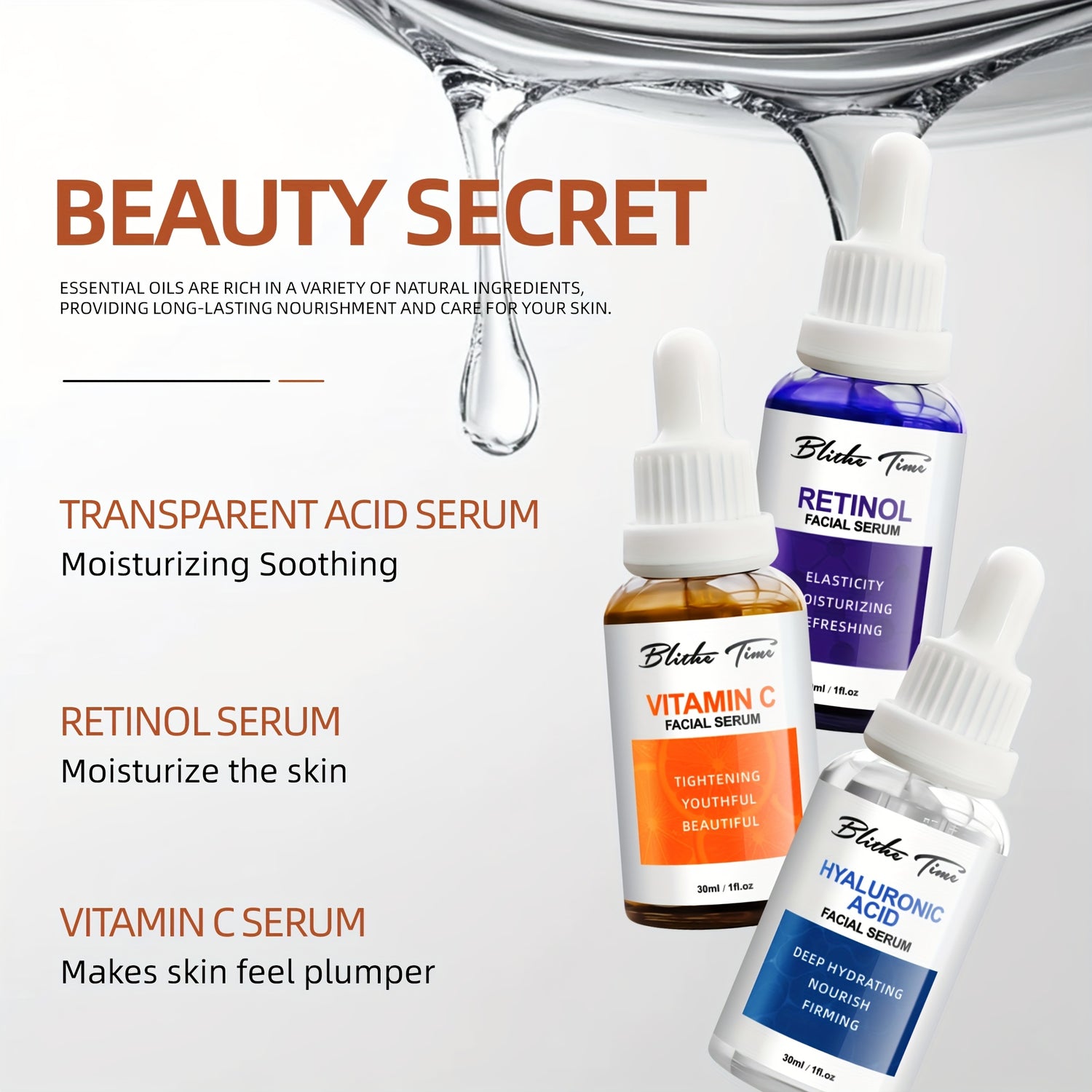 Blithe Time Hyaluronic Acid VC Retinol Essence Set - Lifestil. www.Lifestil.net