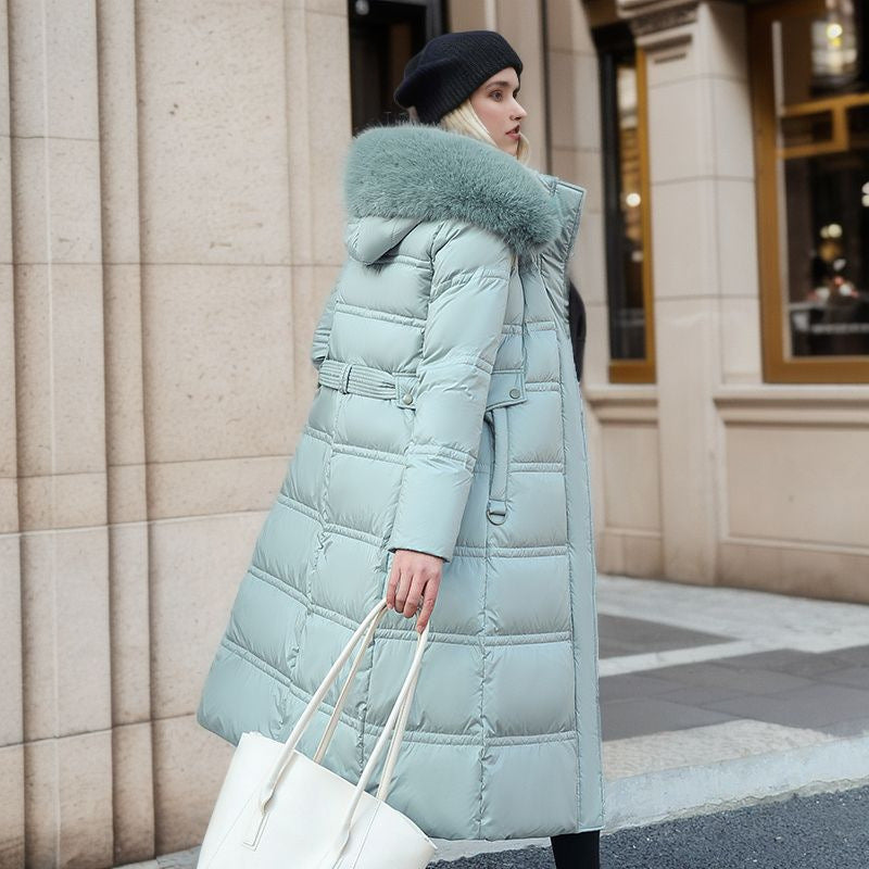 Winter Long Jacket with Fur Hood