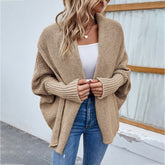 New Loose Knitted Sweater Solid Color Bat Sleeve Large Lapel Cardigan Autumn And Winter Fashion Jacket For Women Clothing - Lifestil. www.Lifestil.net