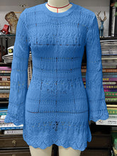 Sky Blue Crochet Knit Summer Dress for Beachwear - Lifestil Boutique