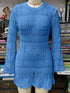 Sky Blue Crochet Knit Summer Dress for Beachwear - Lifestil Boutique