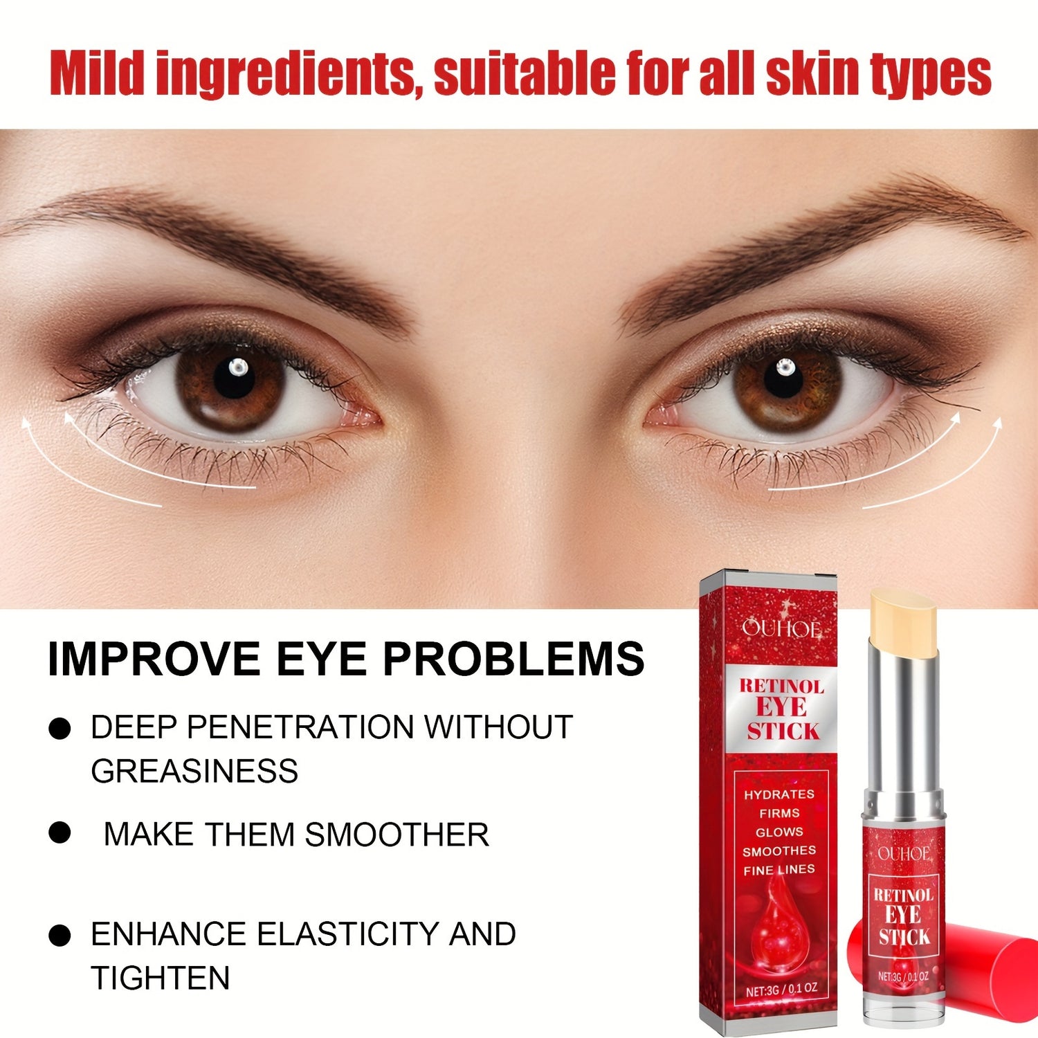 Retinol Eye Cream Stick.Smoothes wrinkles. the look of dark circles. - Lifestil. www.Lifestil.net