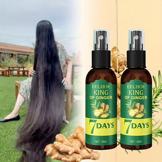 Ginger Hair Oil and Biotin Hair Essence, 7-Day Ginger Nourishing Scalp Massage for All Hair Types, Perfect Valentine&