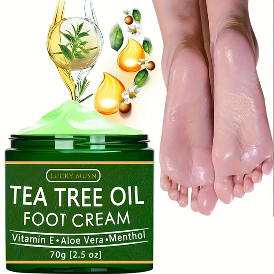 Foot cream with tea tree oil LUCKY MUSN Vitamin E Aloe Vera; Honey; Chamomile; Arnica; - Lifestil. www.Lifestil.net