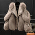 Elegant One-piece fur coat Long wool coat
