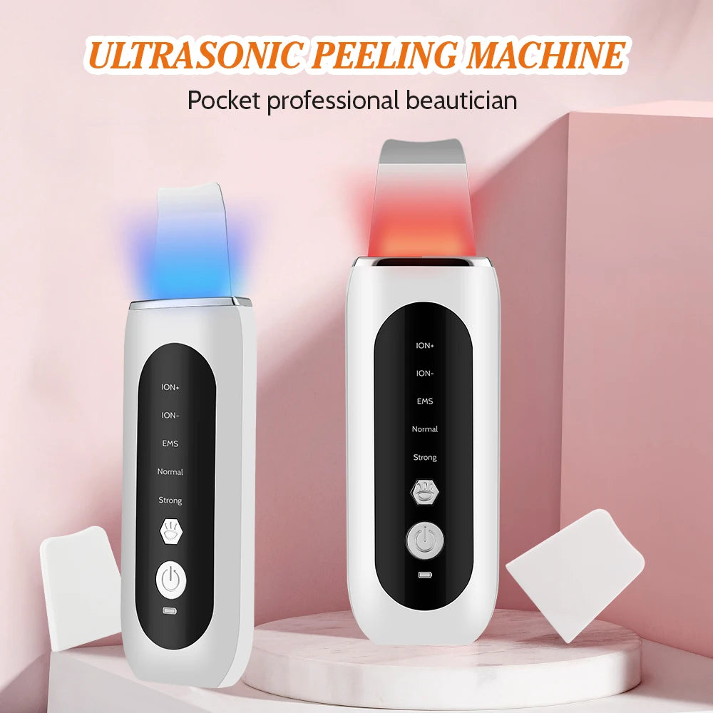 Ultrasonic Skin Scrubber 5 Modes LED Red Blue Light EMS - Lifestil. www.Lifestil.net