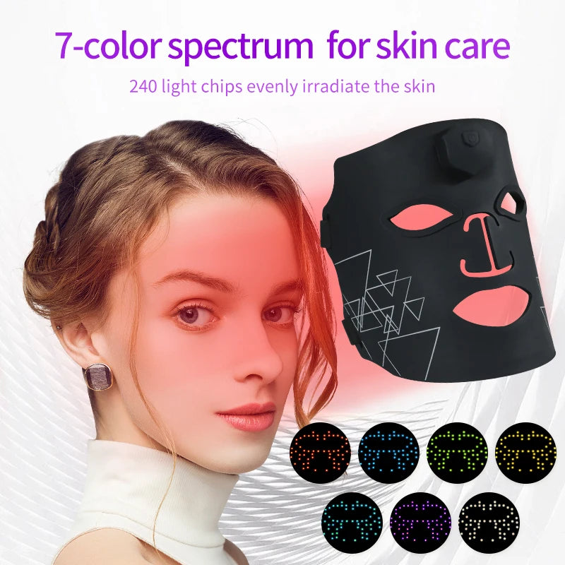 Professional Led Light Therapy Facial Mask Black Led Red - Lifestil. www.Lifestil.net
