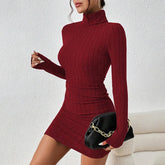 New Style Solid Dresses Autumn Winter Women Long Sleeves - Lifestil. www.Lifestil.net
