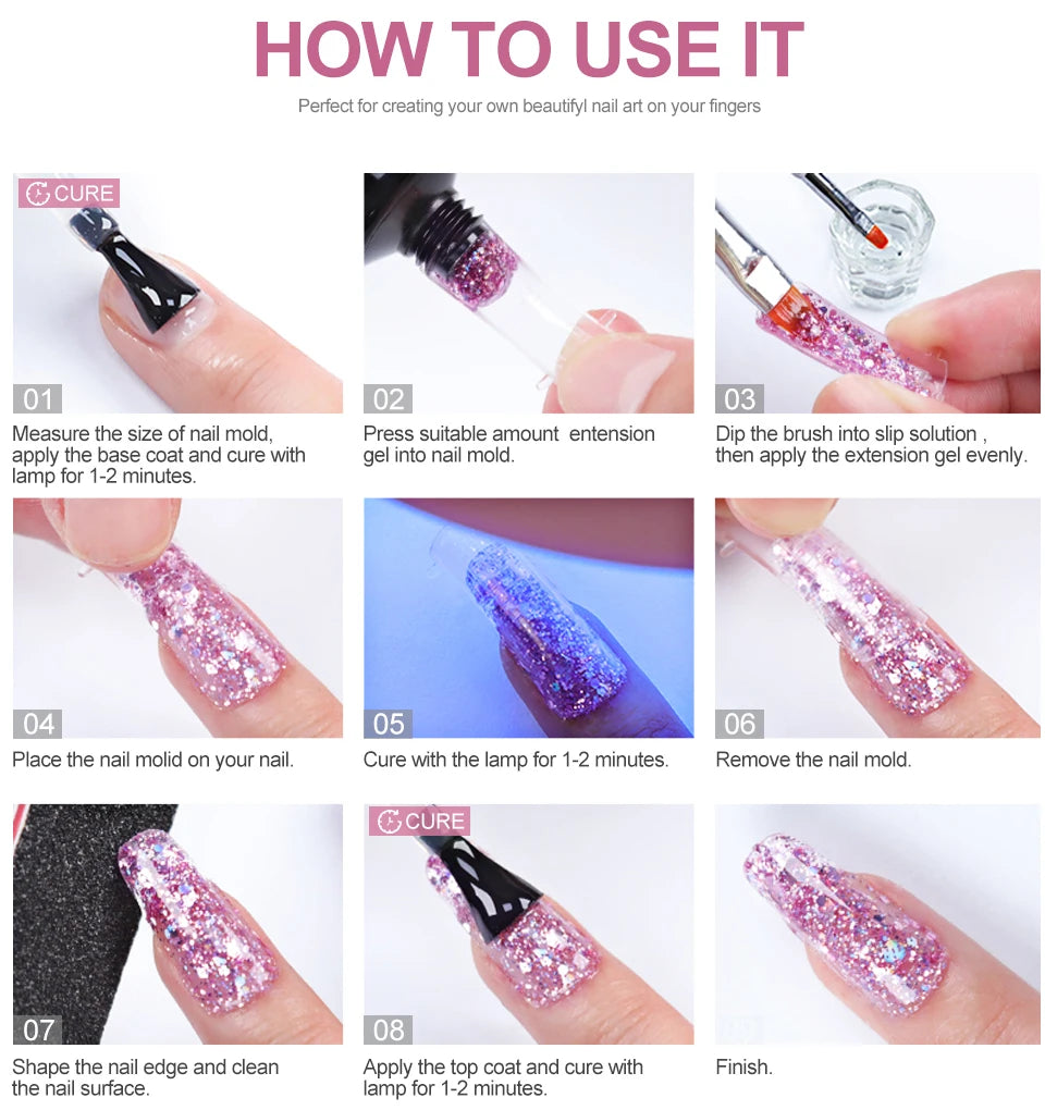 Acrylic UV Gel Extension Nail Gel Kit Fast Building Gel - Lifestil. www.Lifestil.net