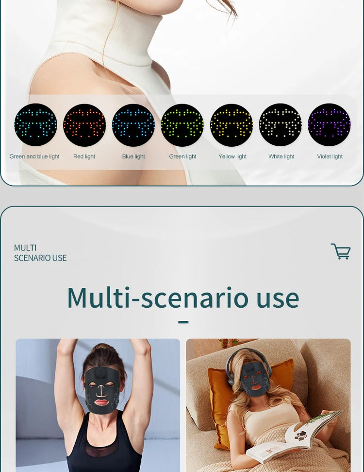 Professional Led Light Therapy Facial Mask Black Led Red - Lifestil. www.Lifestil.net