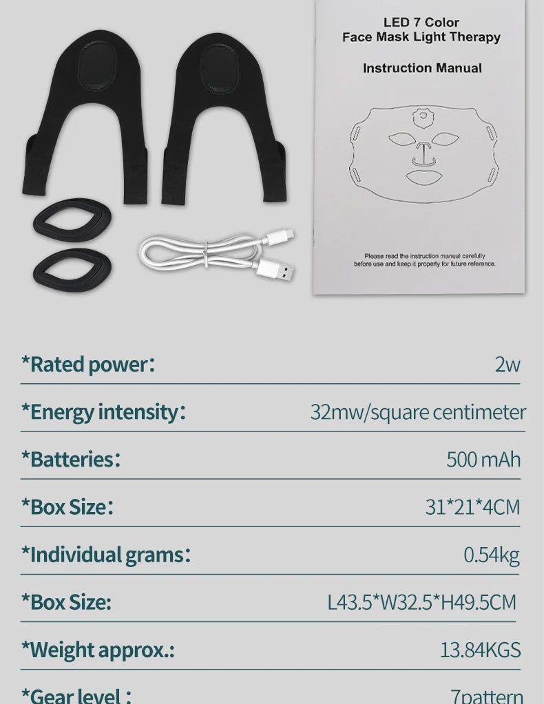 Professional Led Light Therapy Facial Mask Black Led Red - Lifestil. www.Lifestil.net