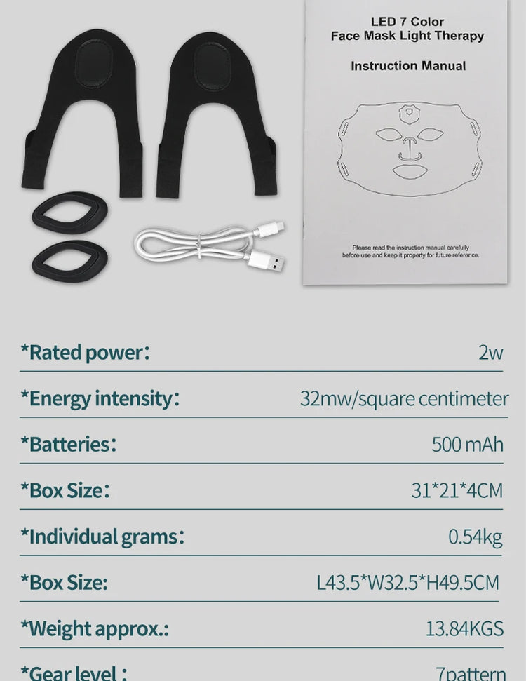 Professional Led Light Therapy Facial Mask Black Led Red - Lifestil. www.Lifestil.net