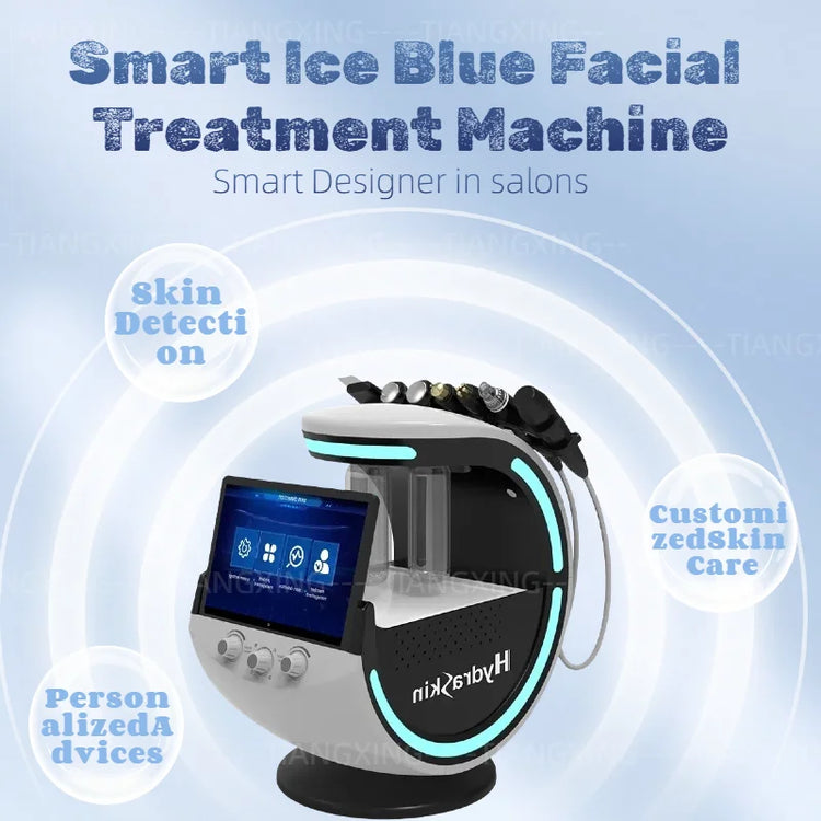 Ice Blue Magic Microdermabrasion Mirror Skin Analyzer Oxygen Machine Professional Ultrasound Care Cryotherapy for Advanced NEW