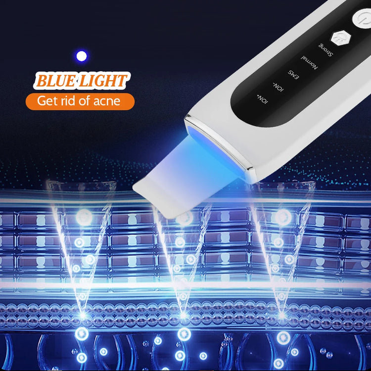 Ultrasonic Skin Scrubber 5 Modes LED Red Blue Light EMS - Lifestil. www.Lifestil.net