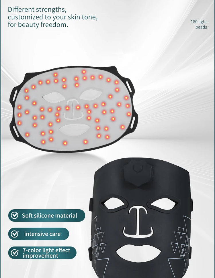 Professional Led Light Therapy Facial Mask Black Led Red - Lifestil. www.Lifestil.net