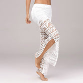 White lace skirt on a plain background